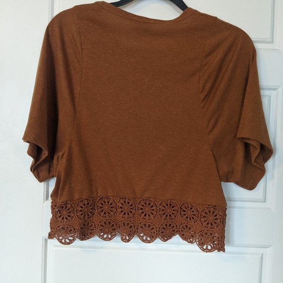 Zara Orange Crop Top with Crochet Bottom - Picture 6 of 6